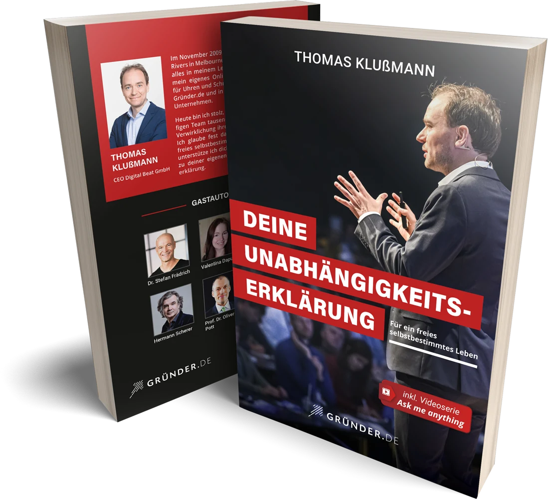 Deine Unabhängigkeitserklärung mit Vorder- und Rückansicht