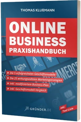 Online Business Praxishandbuch als freigestelltes Buchmockup